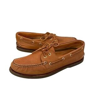 Sperry Classic Top-Sider Mens Brown Leather Boat Shoes 10.5 Gold Cup Loafers